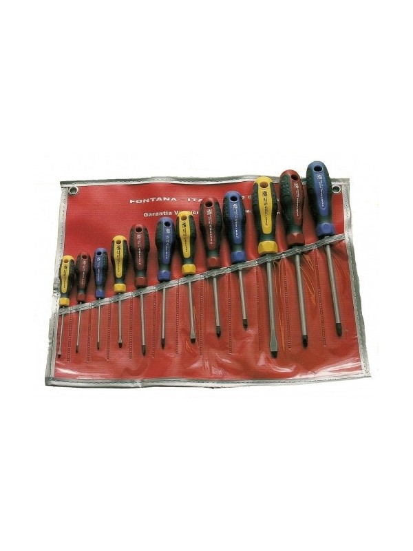 FONTANA CONJUNTO CHAVES FENDAS 12 PCS - PLANA/PZ/PH - 006198