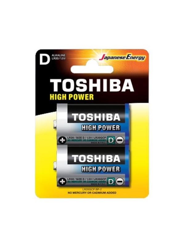 TOSHIBA PILHA ALCALINA HIGH POWER LR20 D BLISTER 2 UNI - 021201