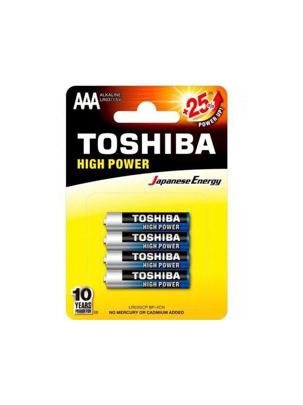 TOSHIBA PILHA ALCALINA HIGH POWER LR03 AAA BLISTER 4 UNI - 021197